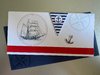 (1) Maritime Klappkarte mit Umschlag und individuell gestaltete Bordkarten